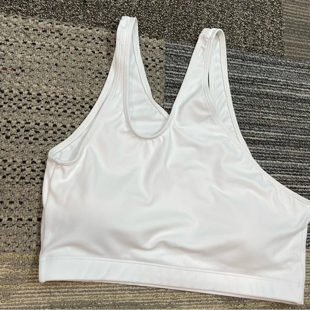 Nubyen X Revolve One Shoulder Sports Bra Sz Large White Cutout - Picture 4 of 10
